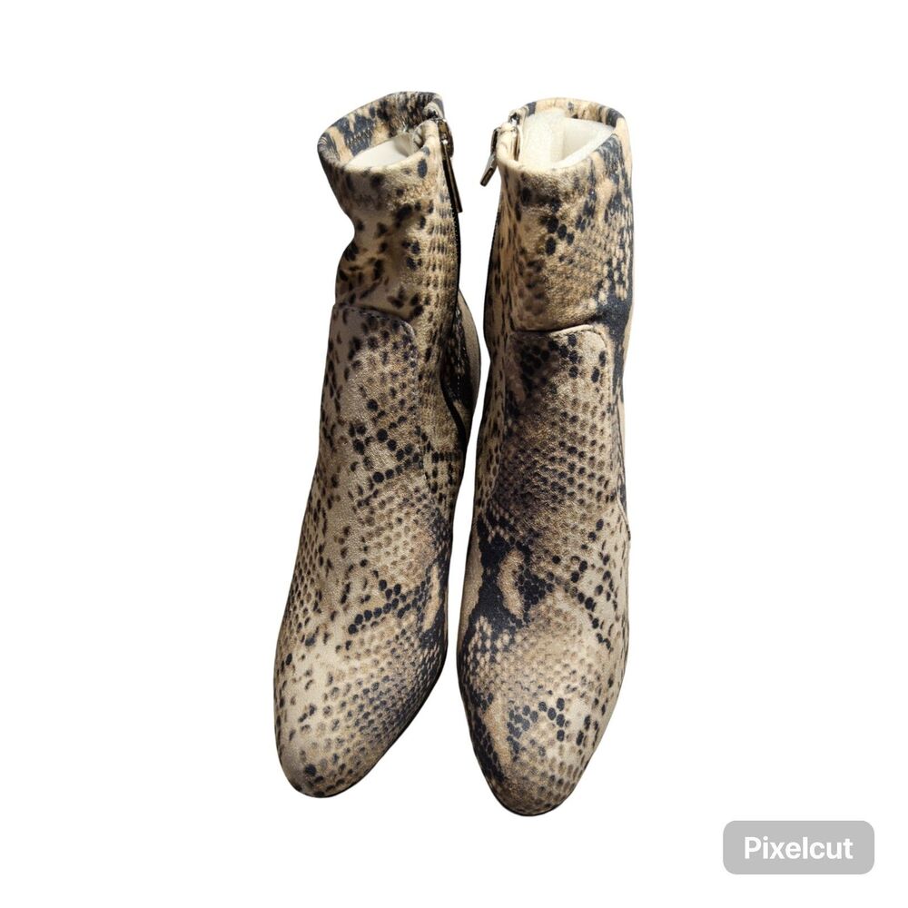 Size 8.5 Journee Collection Snake Embossed Stacked Wedged heel Booties NWOT - Picture 2 of 8